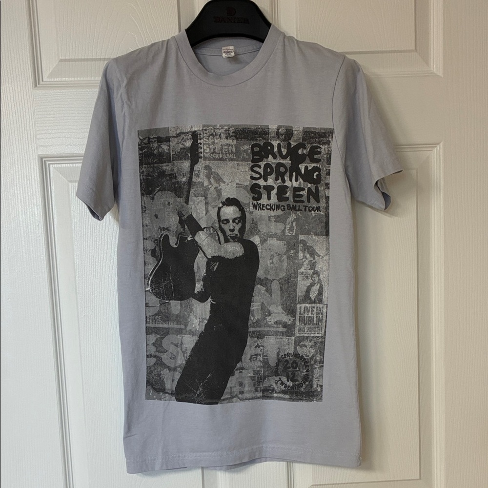 Bruce Springsteen 'Wrecking Ball Tour' 2012 Band Tee, Light Gray, Sz: Sm